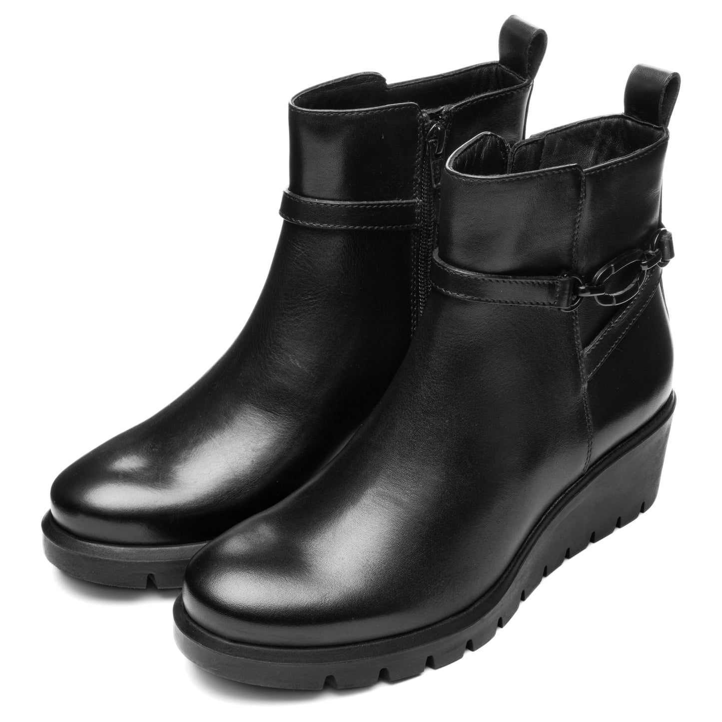 Ara 12-57002 01 H Fit Black Wedge Ankle Boots