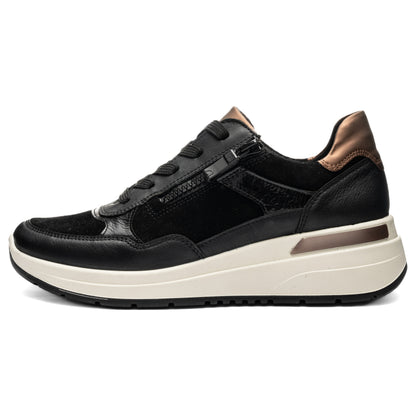 Ara 12-57702 01 Garda H Fit Black Sneakers with Zip