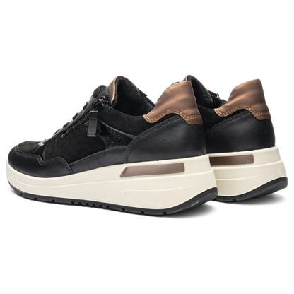 Ara 12-57702 01 Garda H Fit Black Sneakers with Zip