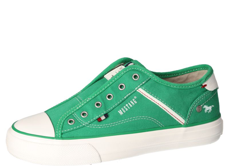 Mustang 1272-402-7 Green Slip On Trainers