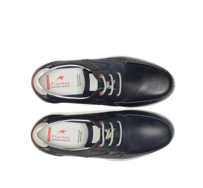 Fluchos F1695 Navy Lace Shoes with Cream Heel