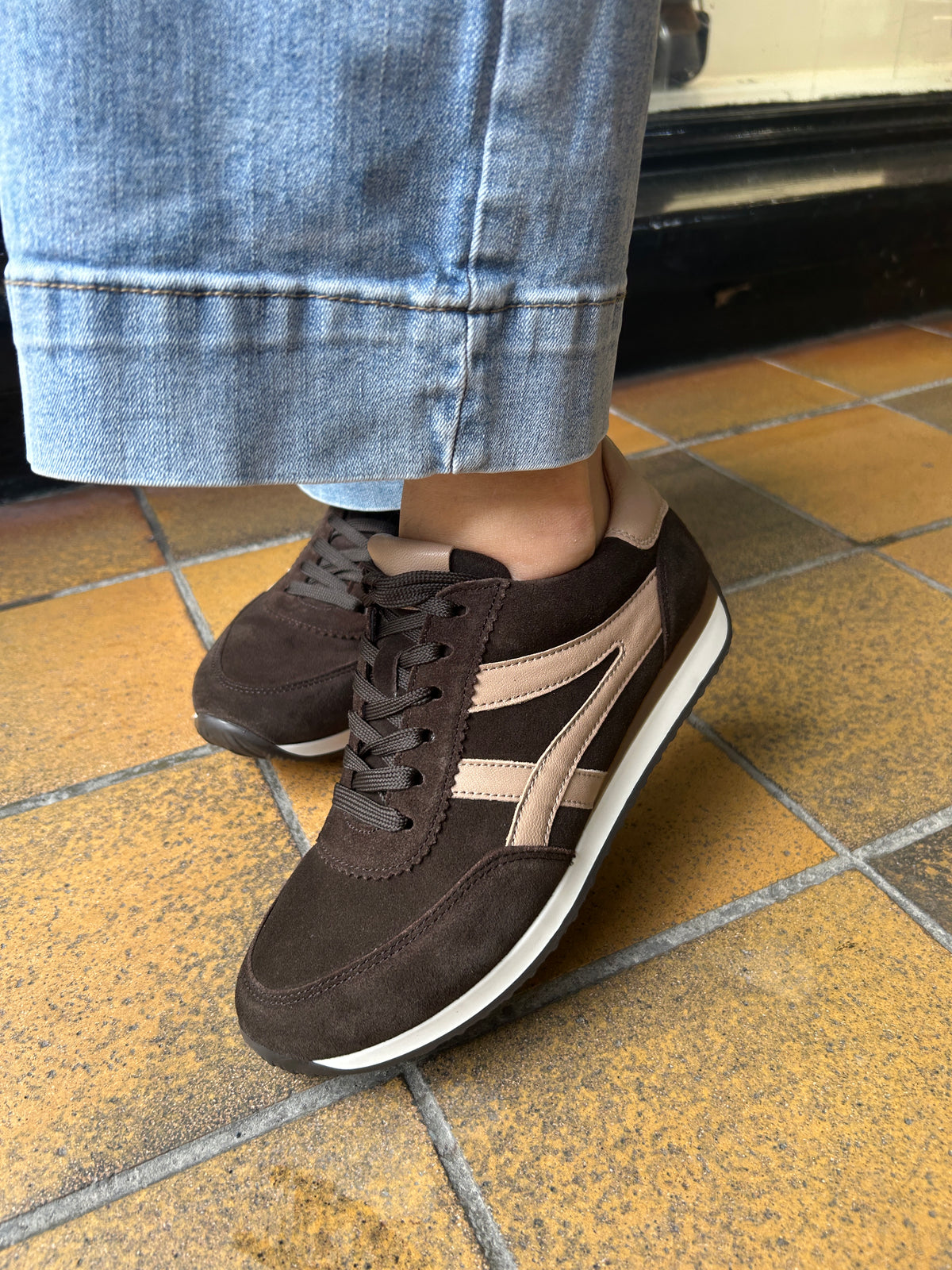 Gabor 6032.01.003 Mocca Brown & Sand H Fit Trainers