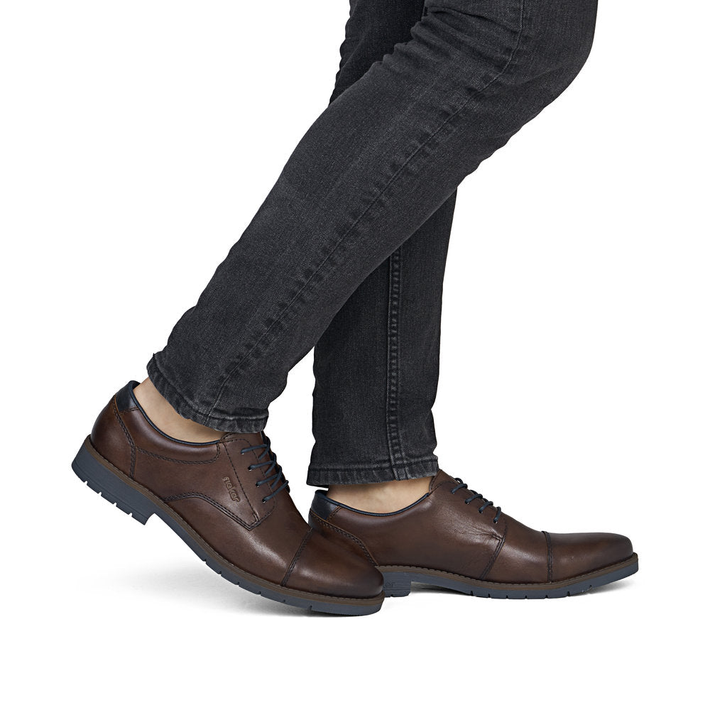 Rieker 13901-25 Brown & Navy Formal Shoes