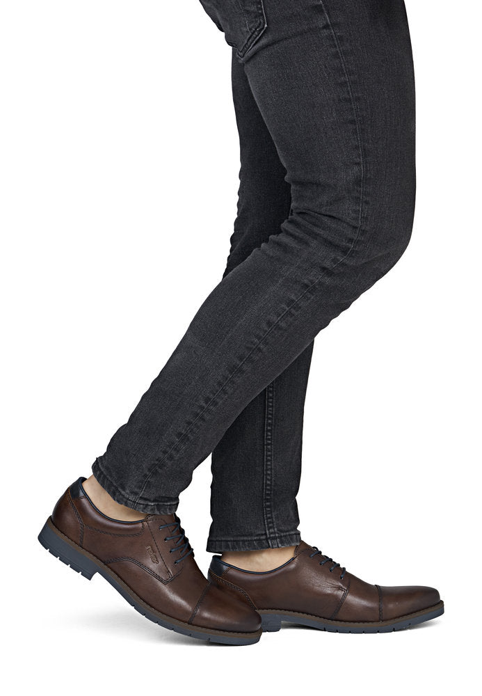 Rieker 13901-25 Brown & Navy Formal Shoes
