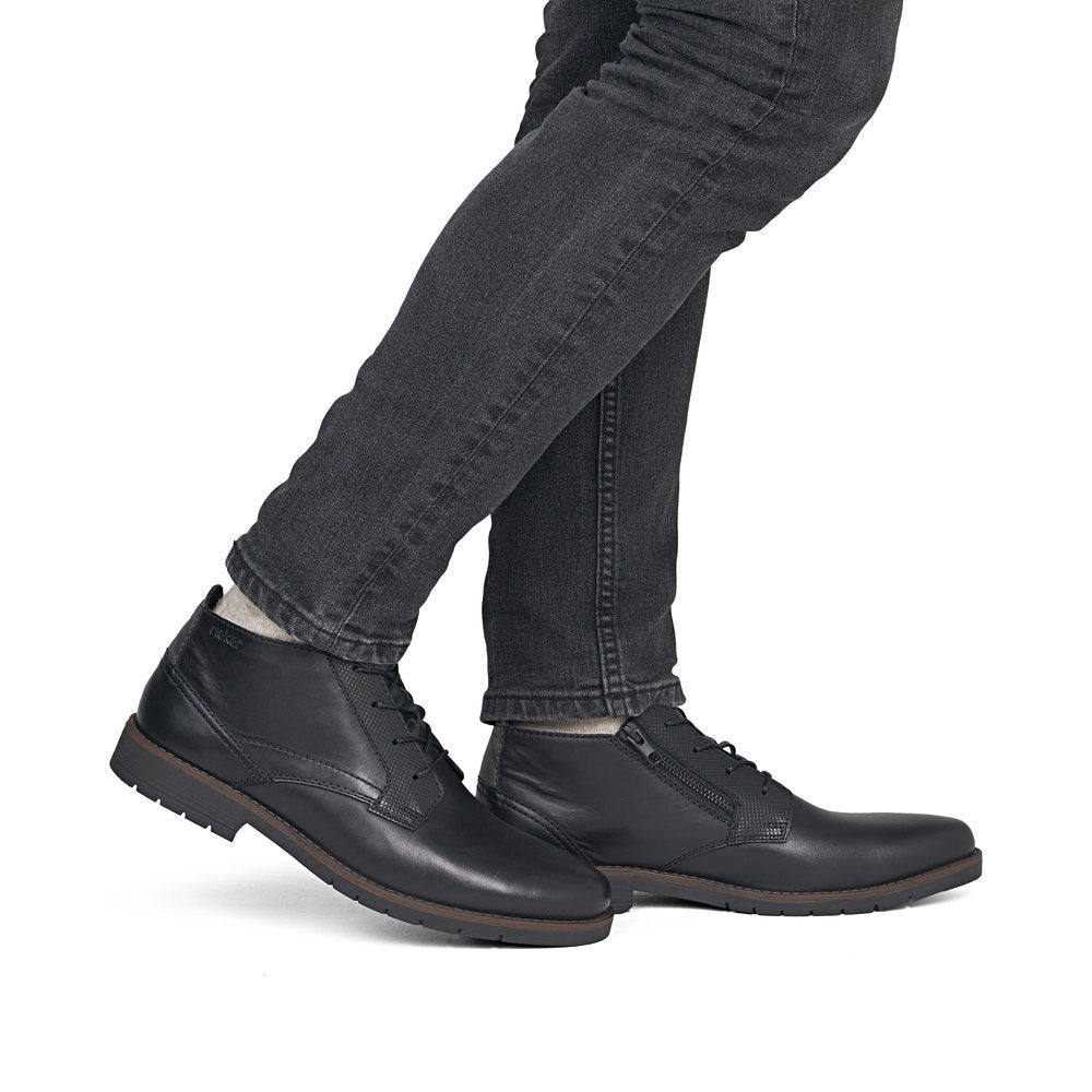 Rieker 13902-00 Black Lace Boots