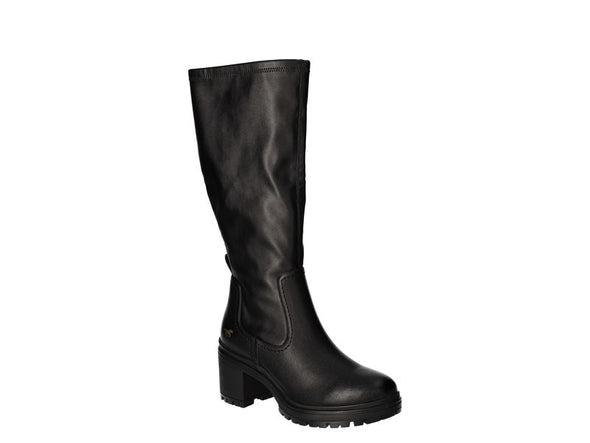 Mustang 1409-513-9 Black Long Block Heel Boots
