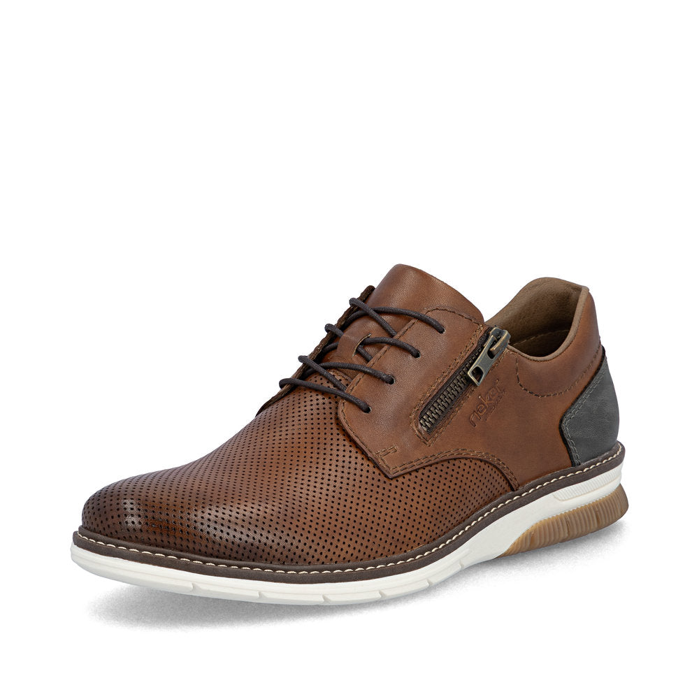 Rieker 14412-24 Brown G 1/2 Fit Shoes with Zip