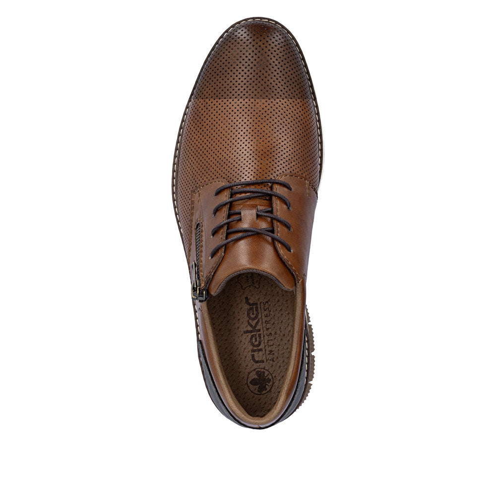 Rieker 14412-24 Brown G 1/2 Fit Shoes with Zip