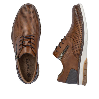 Rieker 14412-24 Brown G 1/2 Fit Shoes with Zip