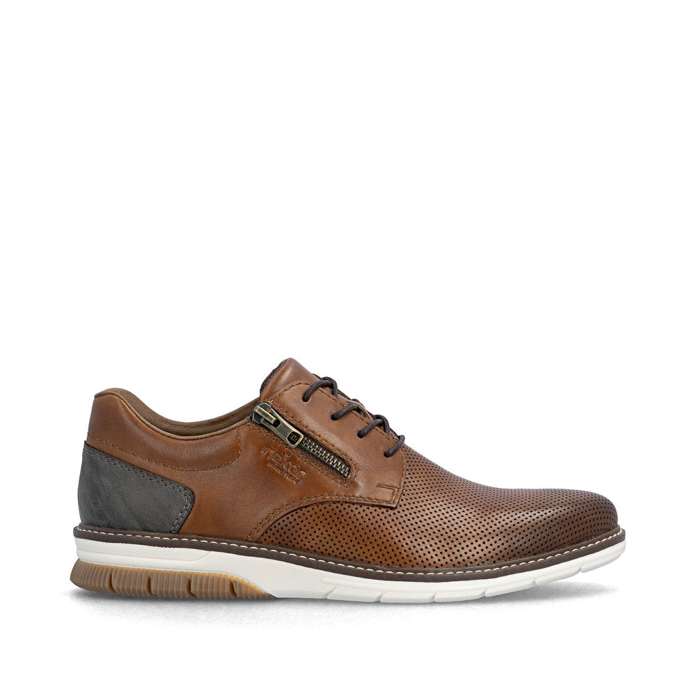 Rieker 14412-24 Brown G 1/2 Fit Shoes with Zip