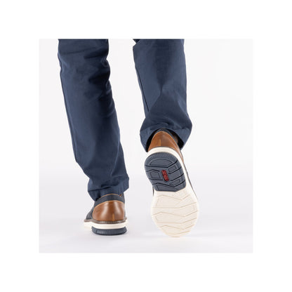 Rieker 14425-14 Navy Suede & Brown Heel G 1/2 Fit Laced Shoes