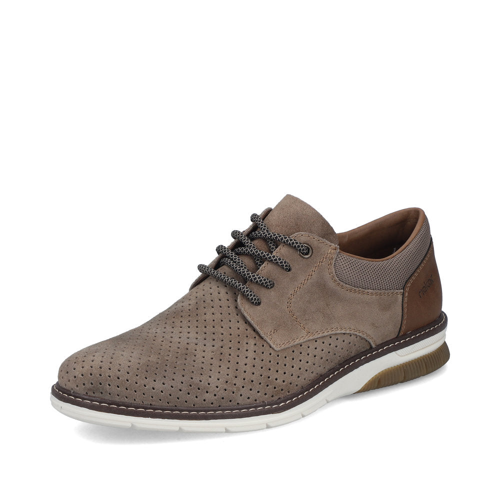 Rieker 14425-20 Light Brown G 1/2 Fit Shoes with Brown Heel