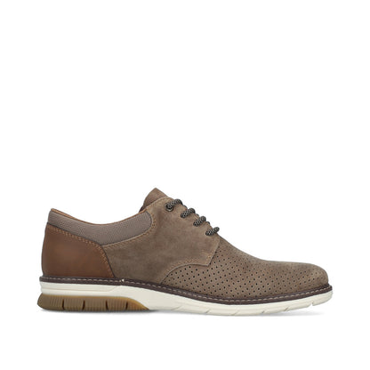 Rieker 14425-20 Light Brown G 1/2 Fit Shoes with Brown Heel