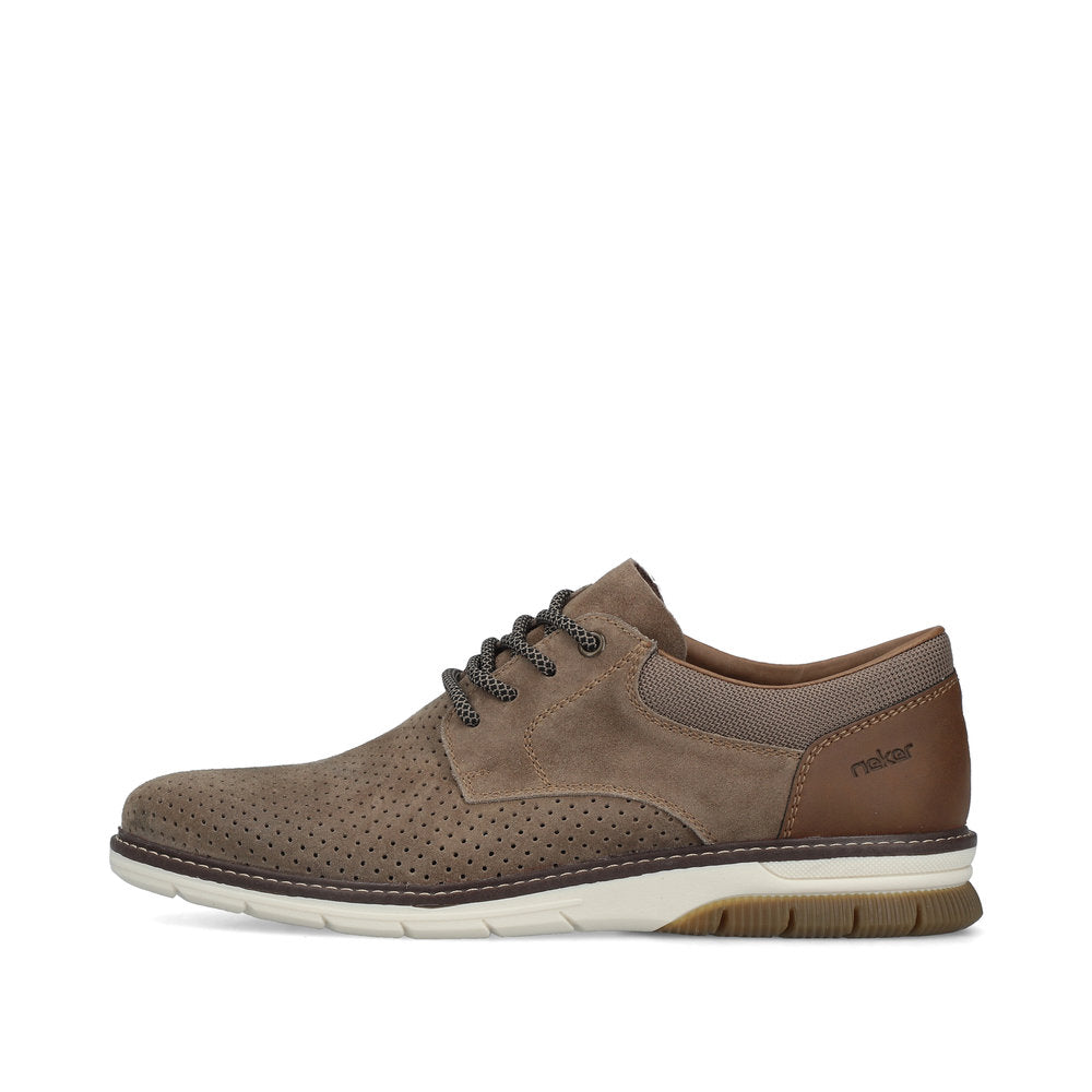 Rieker 14425-20 Light Brown G 1/2 Fit Shoes with Brown Heel
