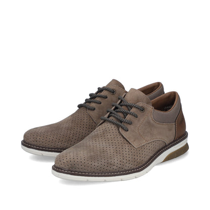 Rieker 14425-20 Light Brown G 1/2 Fit Shoes with Brown Heel