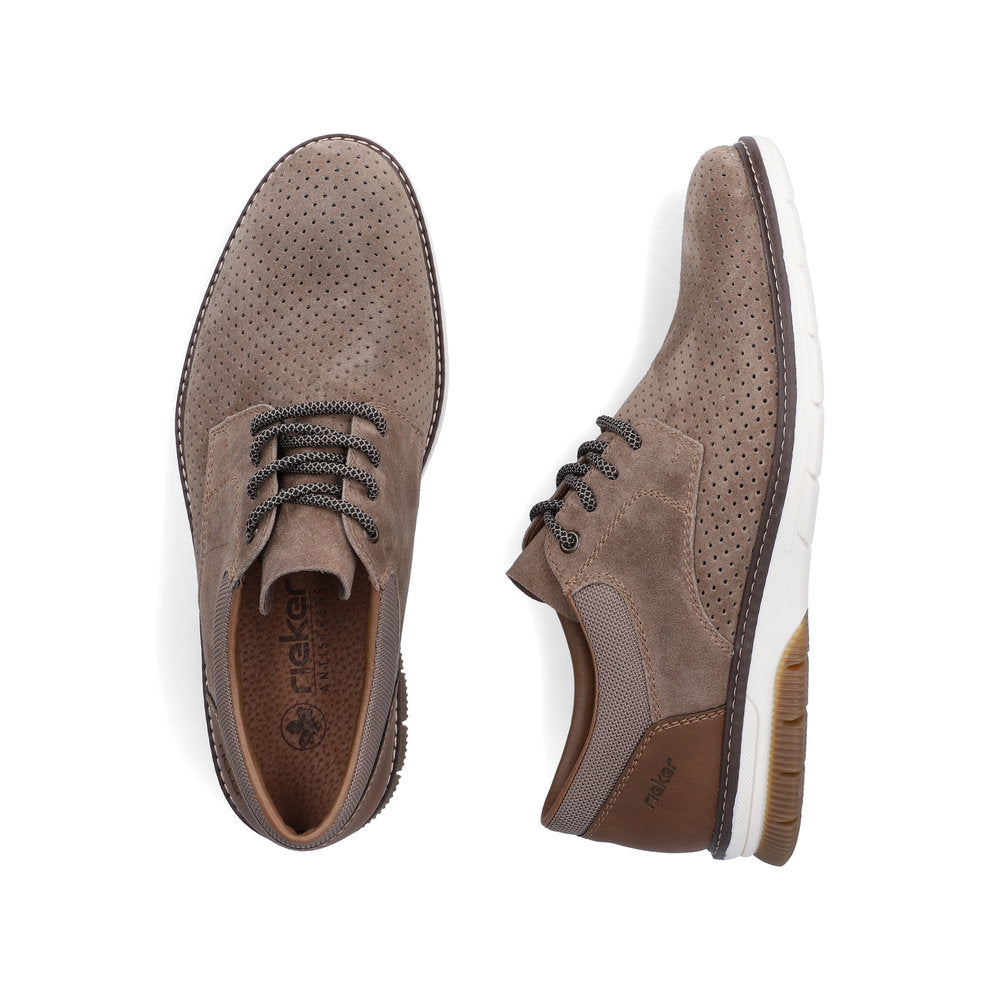 Rieker 14425-20 Light Brown G 1/2 Fit Shoes with Brown Heel