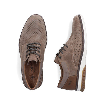 Rieker 14425-20 Light Brown G 1/2 Fit Shoes with Brown Heel