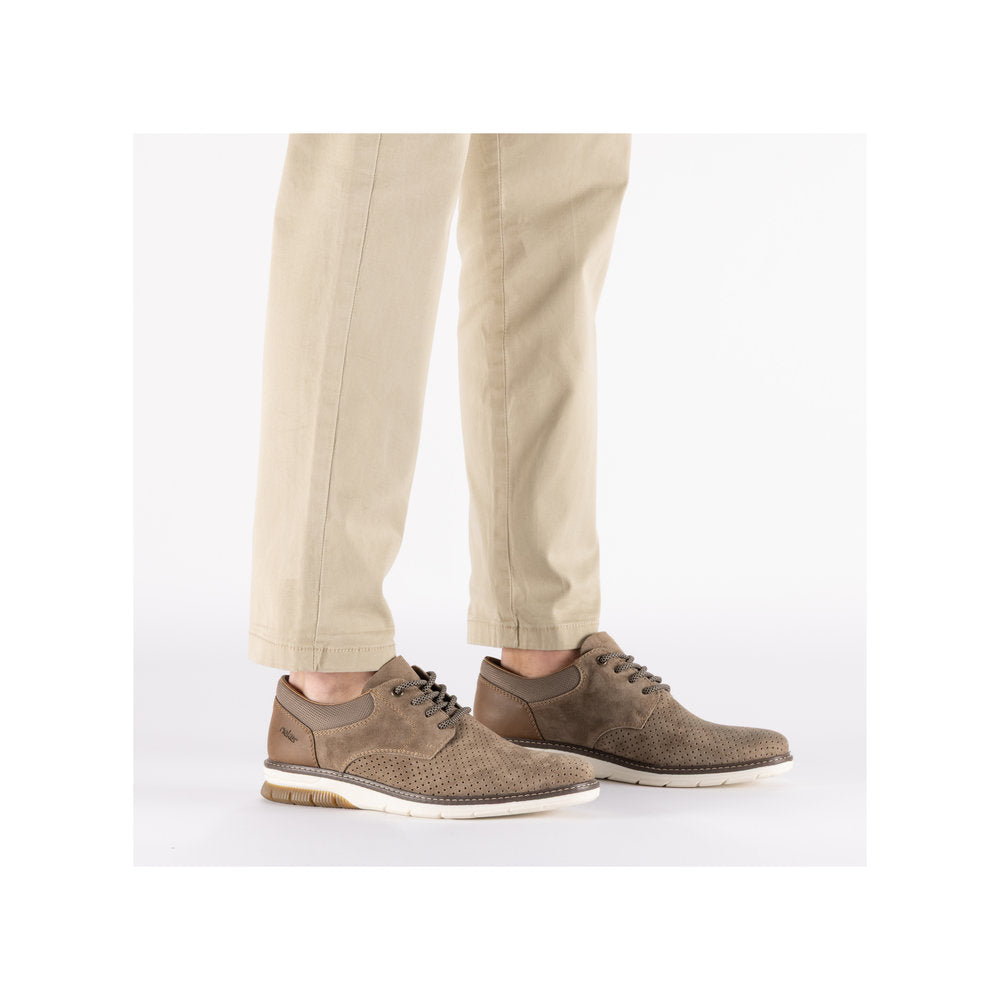 Rieker 14425-20 Light Brown G 1/2 Fit Shoes with Brown Heel