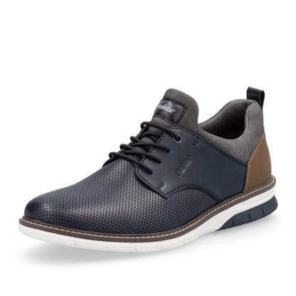 Rieker 14450-15 Navy Slip On Shoes with Tan Back