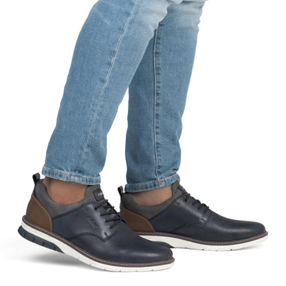 Rieker 14450-15 Navy Slip On Shoes with Tan Back