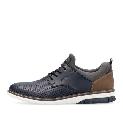 Rieker 14450-15 Navy Slip On Shoes with Tan Back