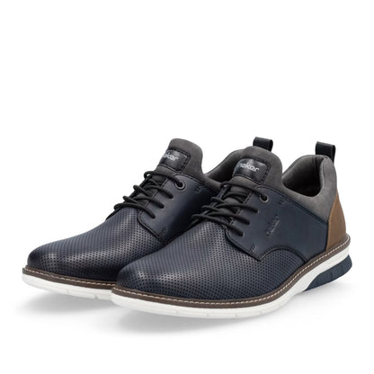 Rieker 14450-15 Navy Slip On Shoes with Tan Back