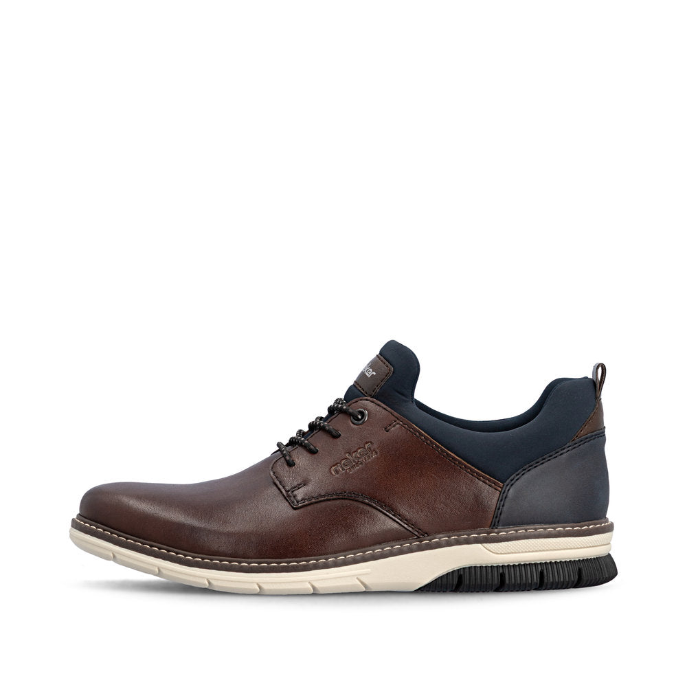 Rieker 14454-26 Brown & Navy Slip On Shoes