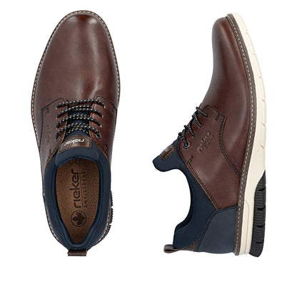 Rieker 14454-26 Brown & Navy Slip On Shoes