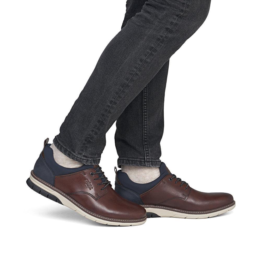 Rieker 14454-26 Brown & Navy Slip On Shoes