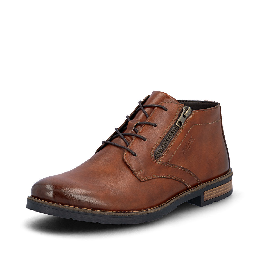 Rieker 14609-24 Brown Boots with Side Zip