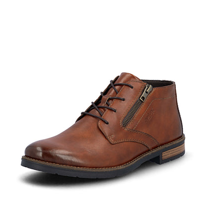 Rieker 14609-24 Brown Boots with Side Zip