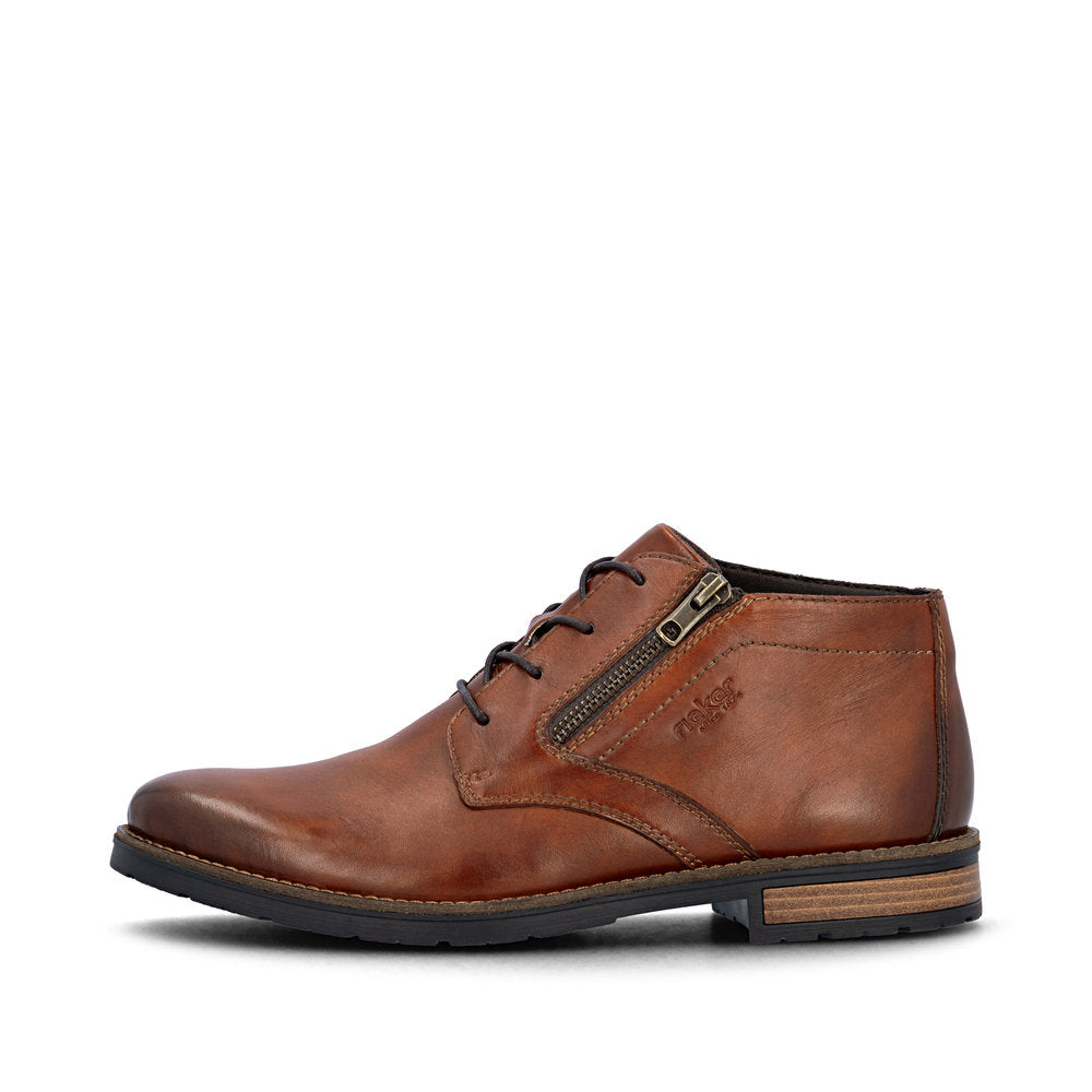 Rieker 14609-24 Brown Boots with Side Zip