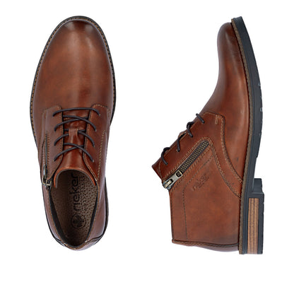 Rieker 14609-24 Brown Boots with Side Zip