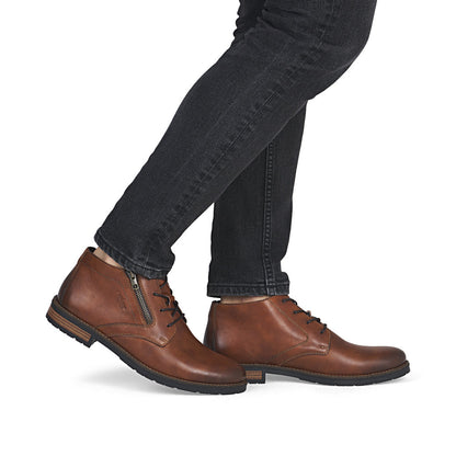 Rieker 14609-24 Brown Boots with Side Zip