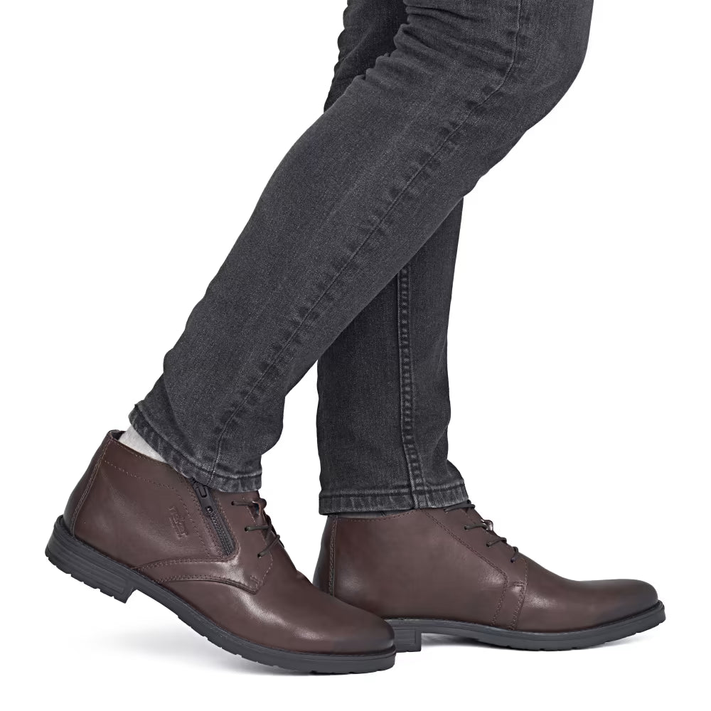 Rieker 14609-25 Brown Ankle Boots with Zip