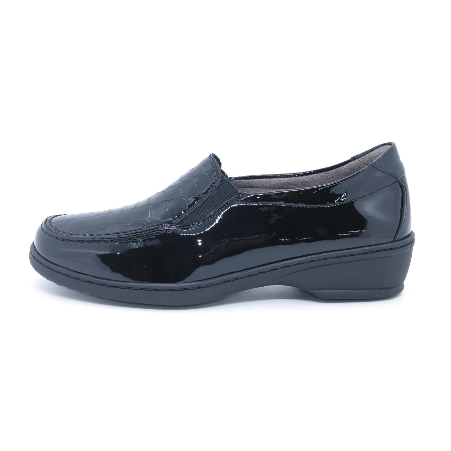 Notton 1461 Black Patent Slip On Shoes