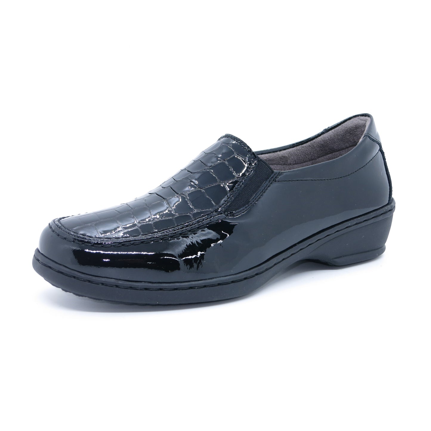 Notton 1461 Black Patent Slip On Shoes