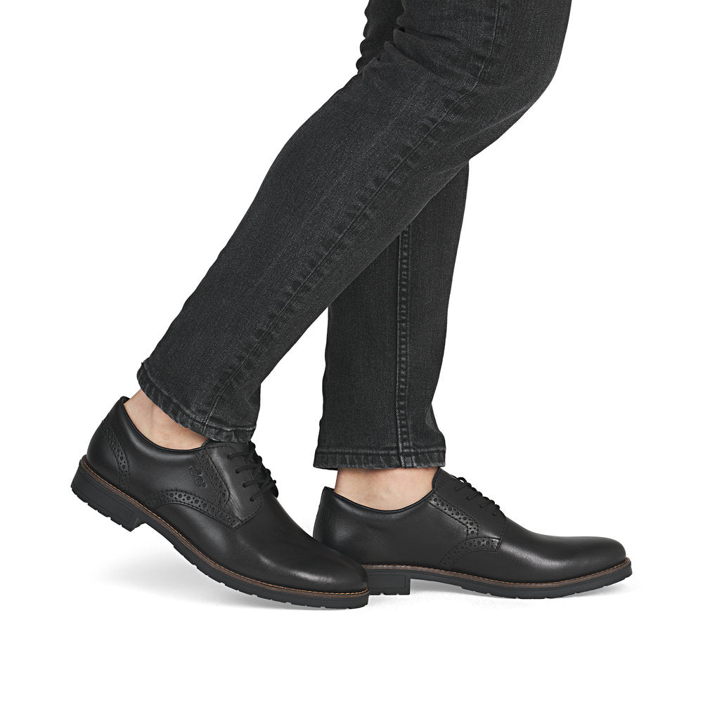 Rieker 14642-00 Black Lace Formal Shoes