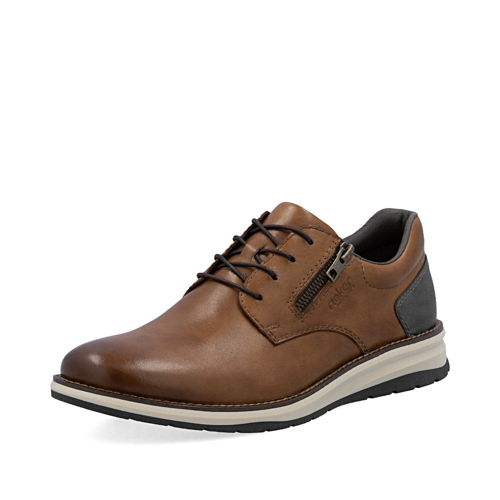 Rieker 14706-24 Brown Lace & Zip Shoes
