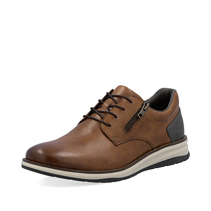 Rieker 14706-24 Brown Lace & Zip Shoes