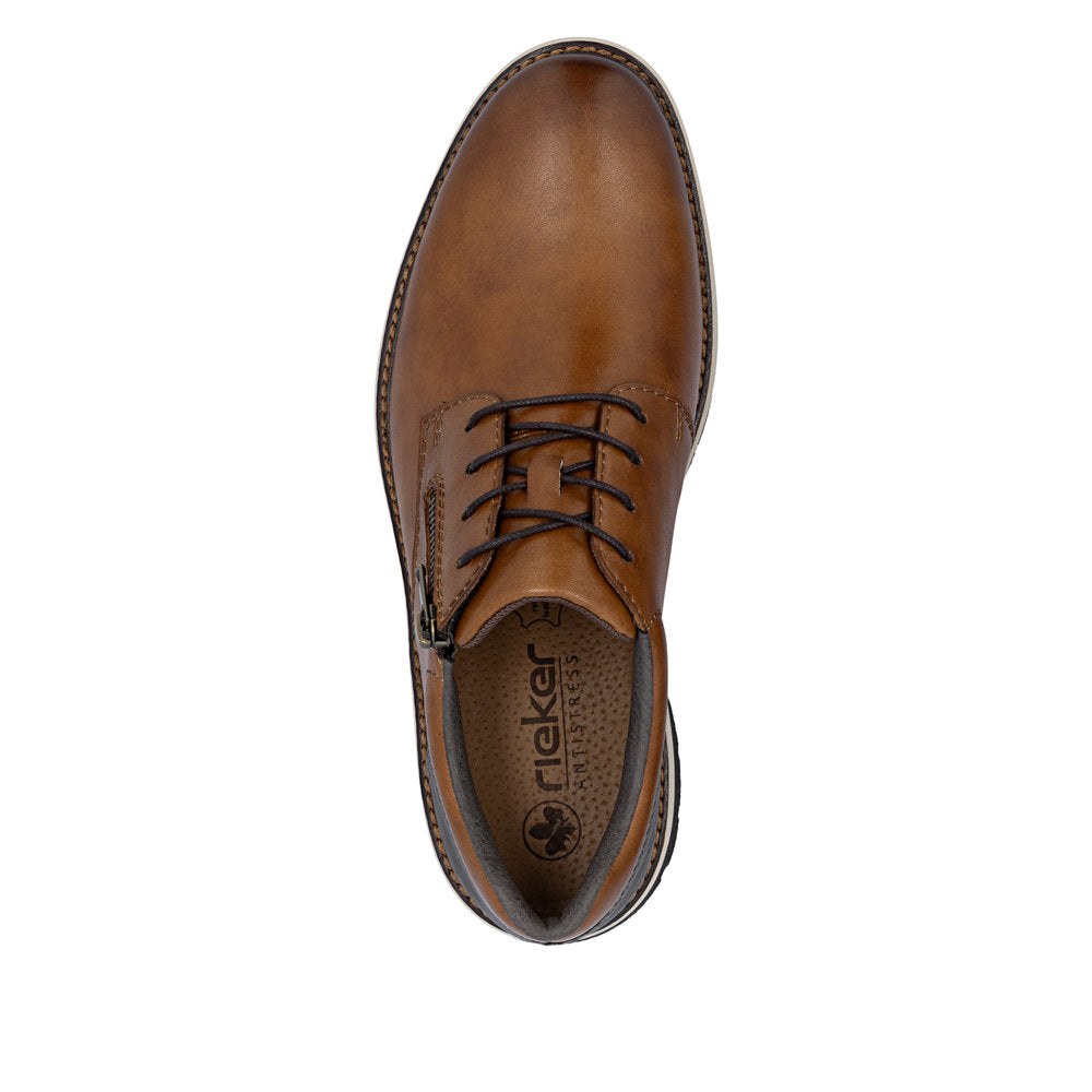Rieker 14706-24 Brown Lace & Zip Shoes