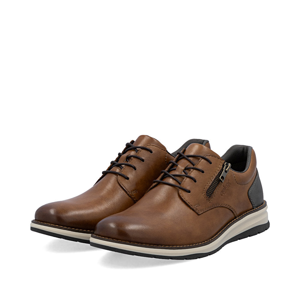 Rieker 14706-24 Brown Lace & Zip Shoes