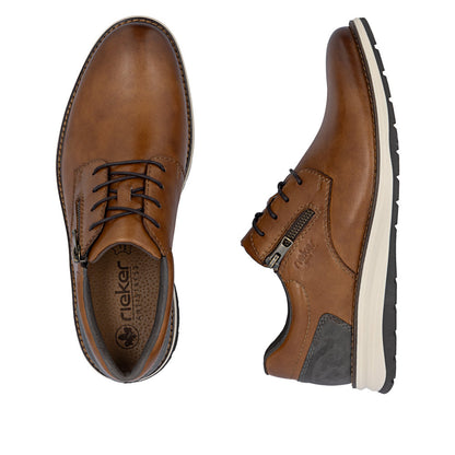 Rieker 14706-24 Brown Lace & Zip Shoes