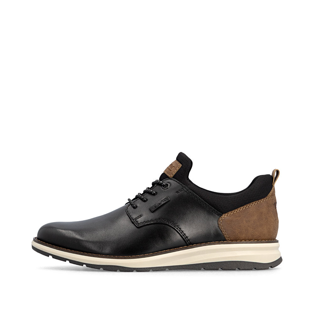 Rieker TEX 14755-00 Black & Brown Heel Slip On Shoes