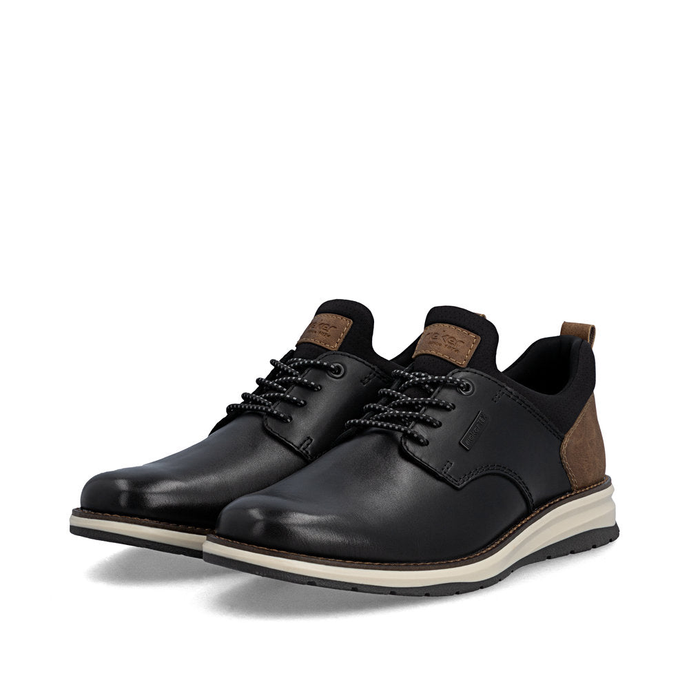 Rieker TEX 14755-00 Black & Brown Heel Slip On Shoes