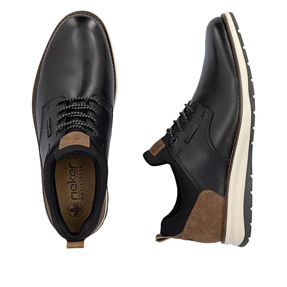 Rieker TEX 14755-00 Black & Brown Heel Slip On Shoes