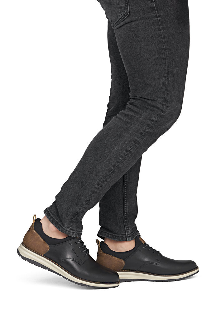 Rieker TEX 14755-00 Black & Brown Heel Slip On Shoes