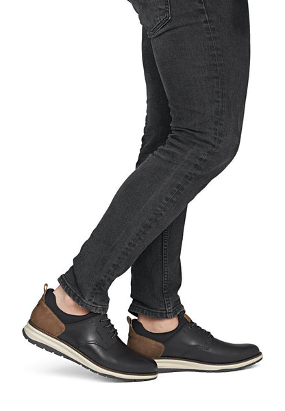 Rieker TEX 14755-00 Black & Brown Heel Slip On Shoes