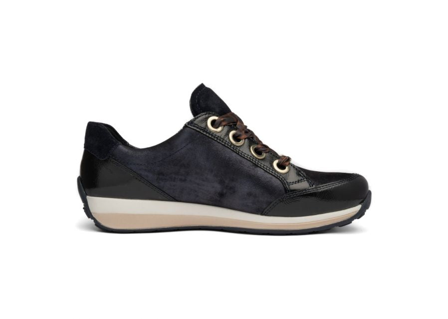 Ara 12-64587 16 Osaka Highsoft Navy Suede with Foil H Fit Trainers