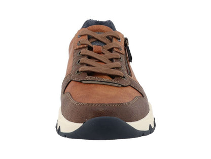 Mustang 15M0051003 Cognac Tan Lace Shoes with Side Zip